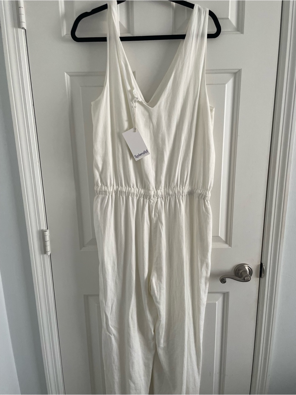 Splendid White Sleeveless V-Neck Jumpsuit Tag-GORGEOUS !